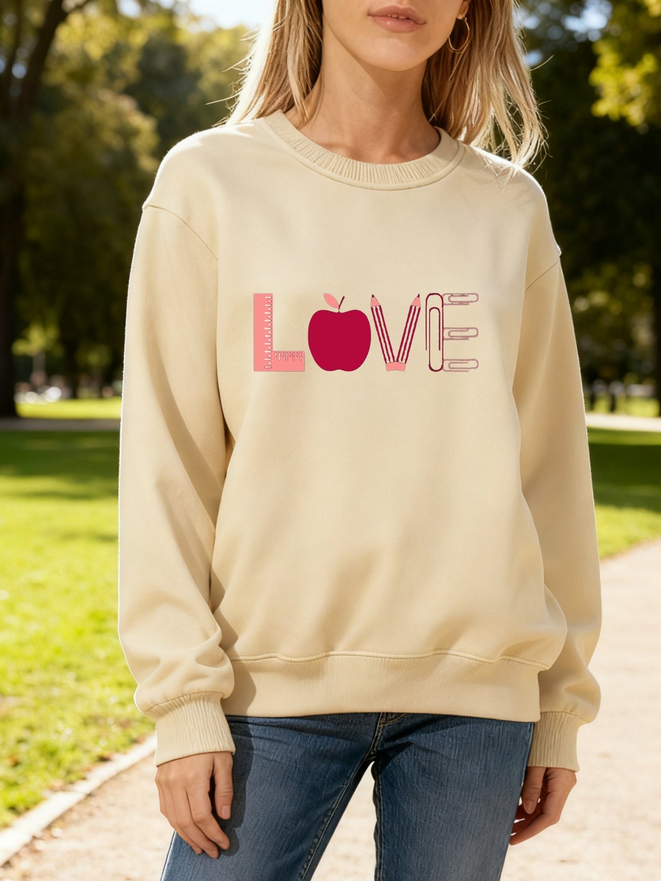 Damen Sweatshirt Love-Motiv Eveloria