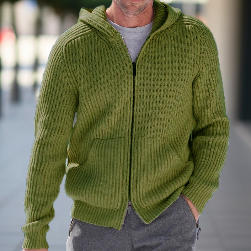 Herren Strickjacke Kapuze Praktische Taschen Bequem - Eveloria