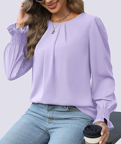 Damen Bluse Puffärmel Eveloria