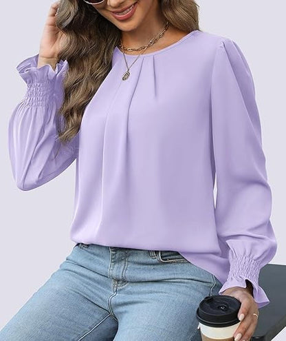 Damen Bluse Puffärmel Eveloria
