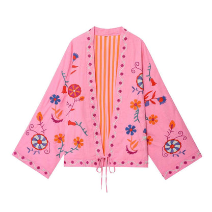 Damen Kimono-Jacke Bestickt Eveloria - Eveloria