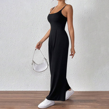 Damen Jumpsuit Schmale Träger Eleganter Schnitt Eveloria
