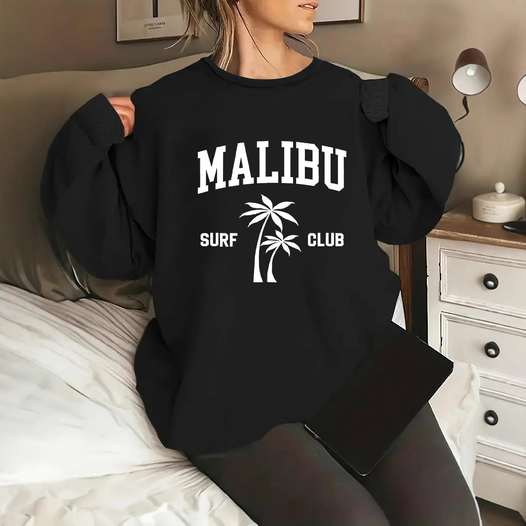 Damen Sweatshirt Surf-Club-Aufdruck Eveloria - Eveloria