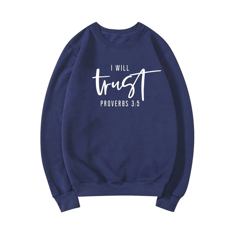 Damen Sweatshirt Bequem Motivierender Schriftzug Grau Eveloria