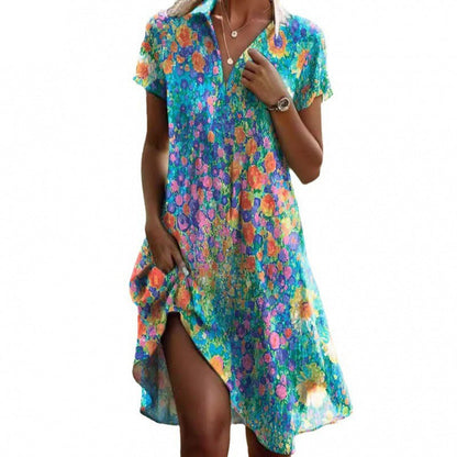 Damen Freizeitkleid Blumenmuster Feminin Eveloria