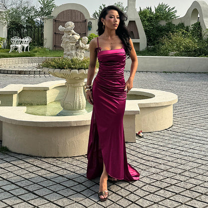 Damen Maxikleid Raffiniertes Design mit Raffungselementen Eveloria