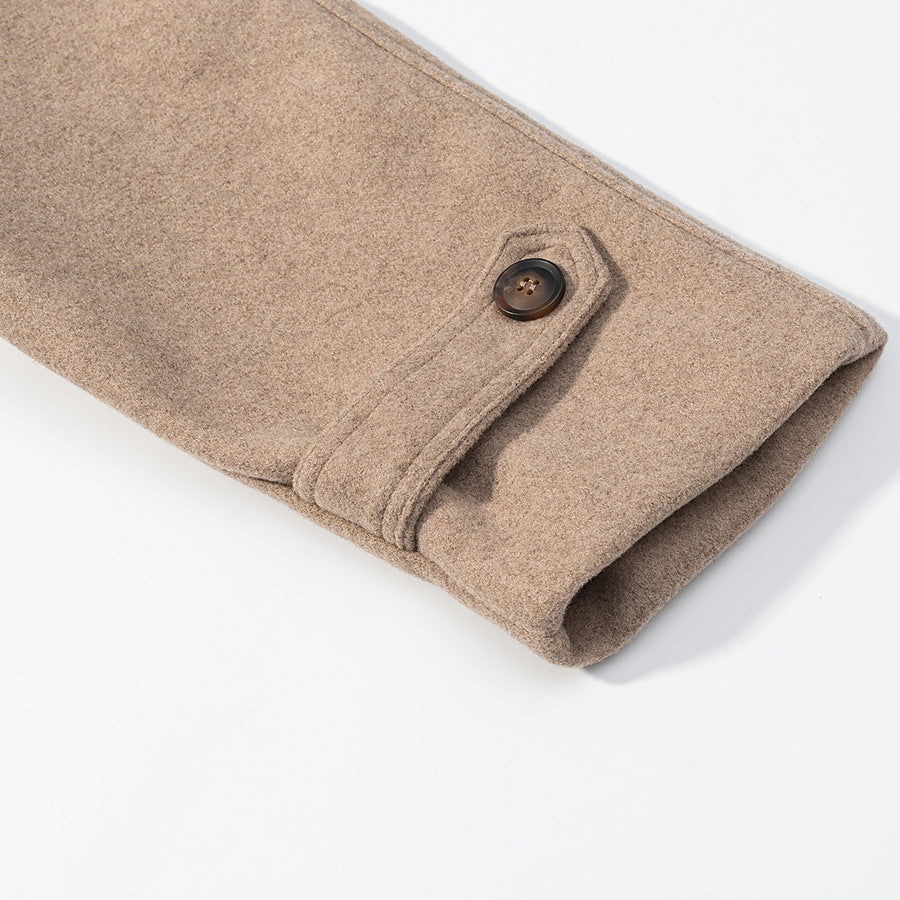 Damen Wolljacke Hochkragen Dekorative Knöpfe Eveloria