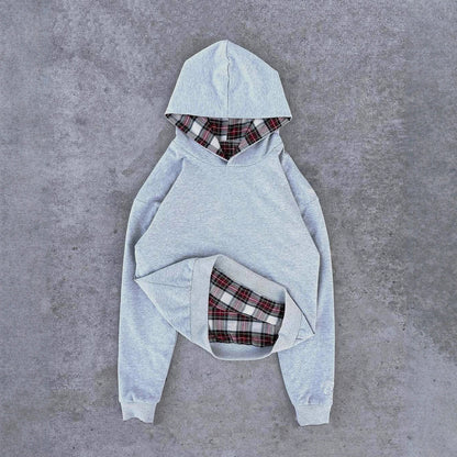 Damen Kapuzenpullover Karomuster Bequem Eveloria - Eveloria