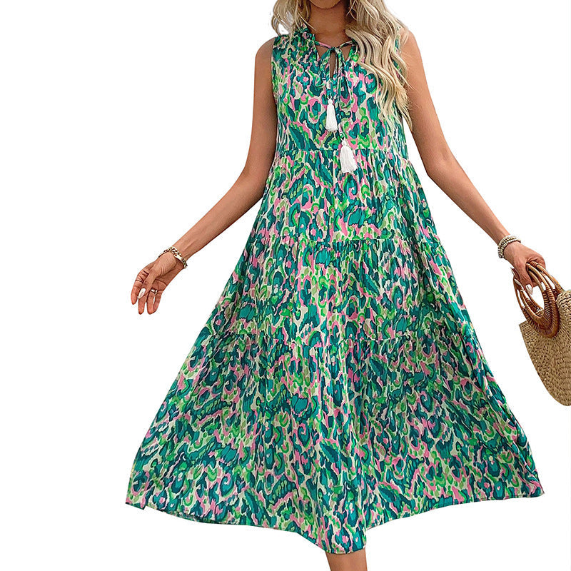 Damen Maxikleid Florales Muster Rüschendetails Eveloria