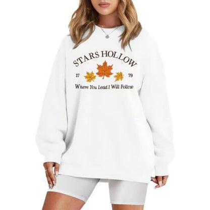 Damen Sweatshirt Weites Design Herbstmotiv Eveloria