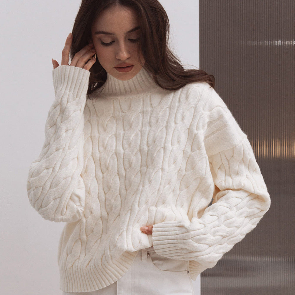 Damen Strickpullover Wellenmuster