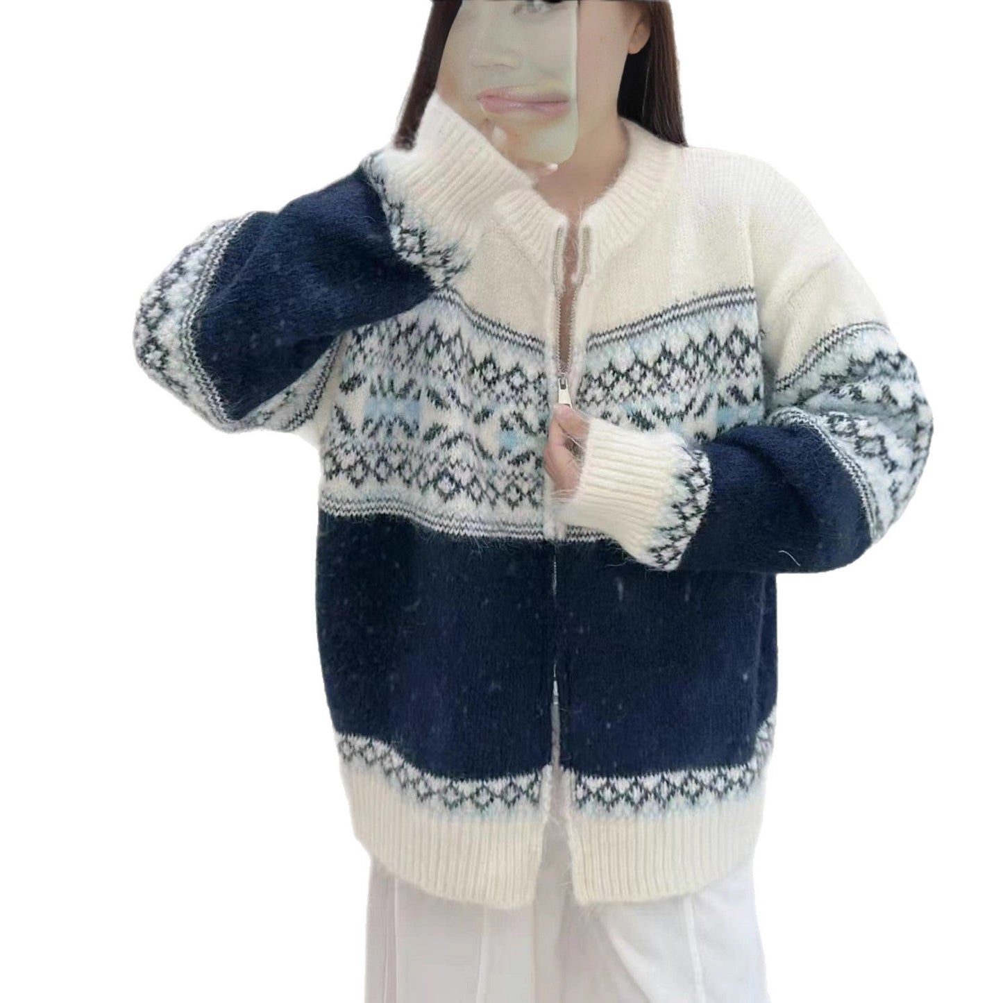 Damen Strickjacke Eveloria Wollig Grau