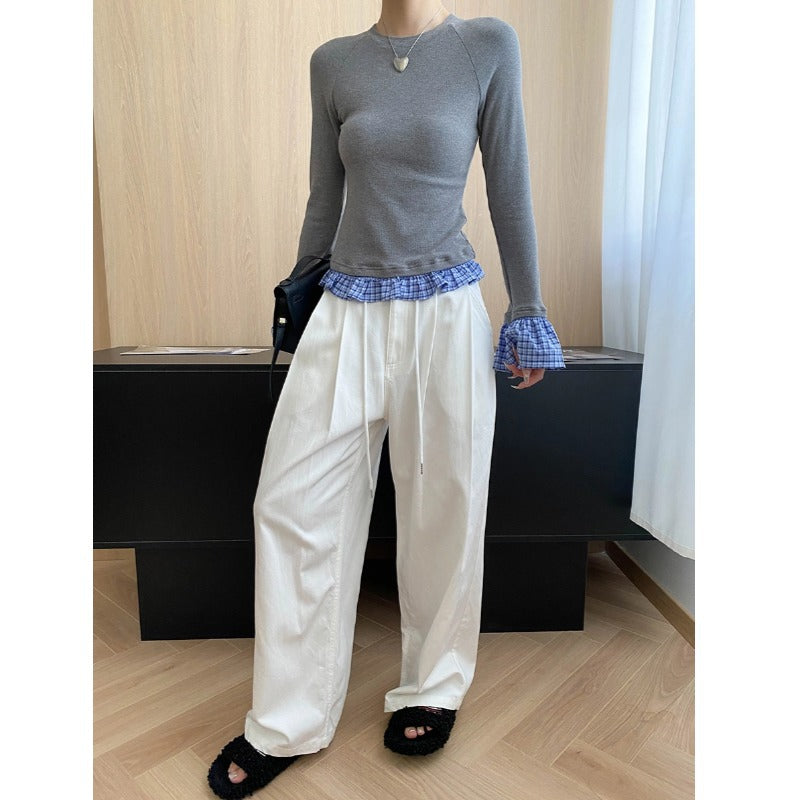 Damen Langarmshirt mit Schößchen Eveloria