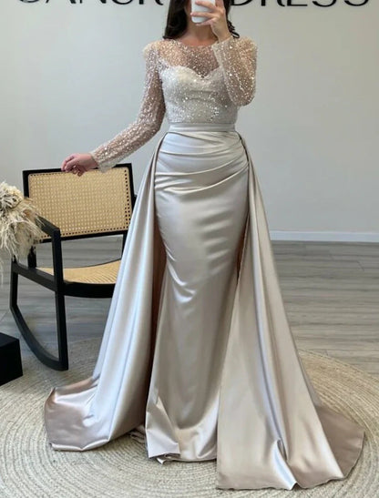 Damen Abendkleid Glitzer Oberteil Fließender Rock Eveloria