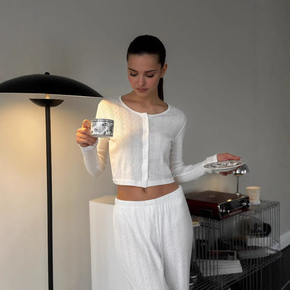 Damen Lounge-Anzug Weites Streifen-Design Elegant