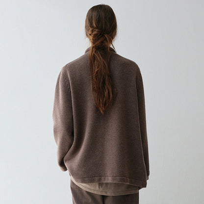 Damen Wolljacke Stehkragen Wärmend Anthrazit Eveloria