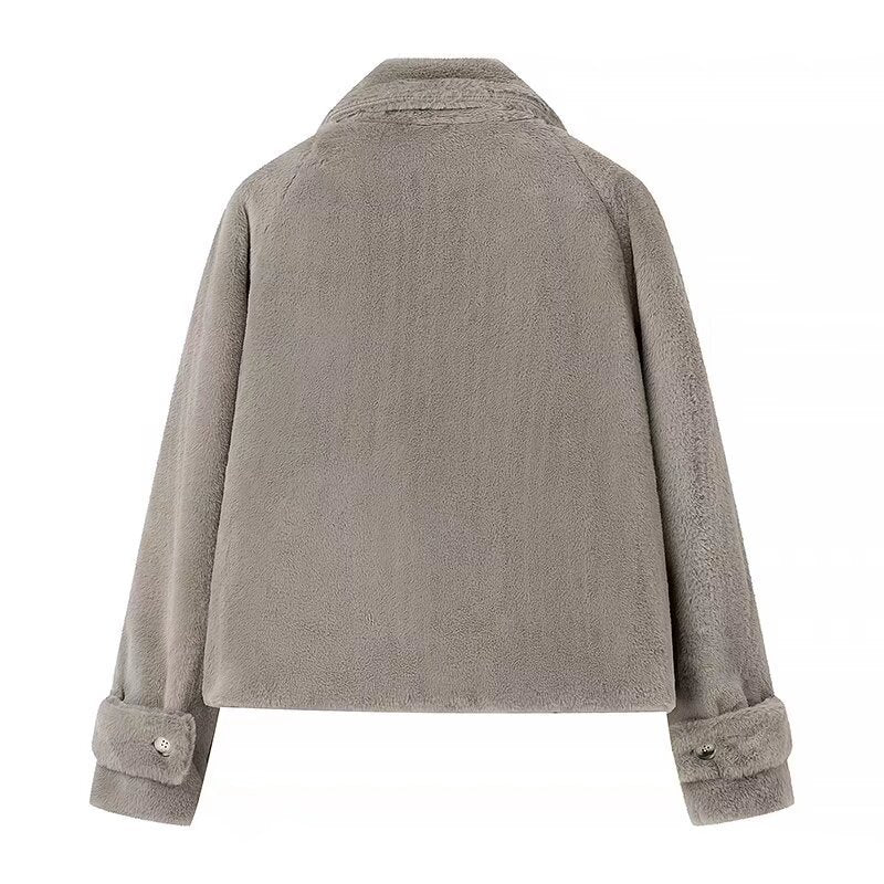 Damen Kuscheljacke Elegant Kragen