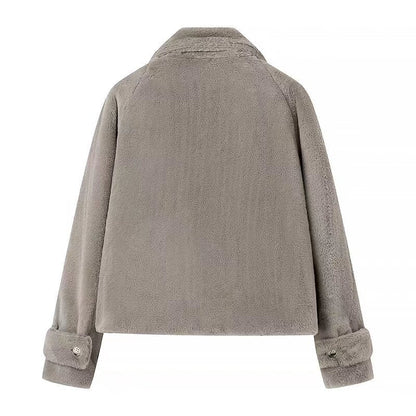 Damen Kuscheljacke Elegant Kragen
