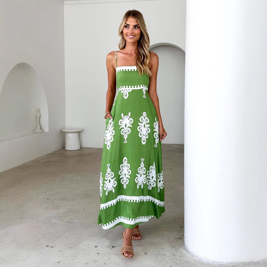 Damen Sommerkleid Elegante Stickerei Eveloria