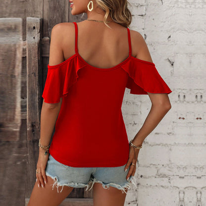 Damen Off-Shoulder- Rüschendetails Eveloria