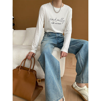 Damen Weite Hochtaillierte Jeans Eveloria