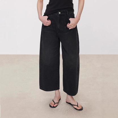 Damen Weite Jeans Hochbund Eveloria