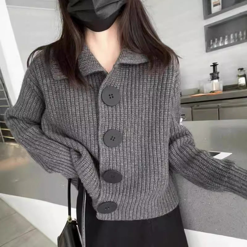 Damen Strickjacke Oversized Große Knöpfe Eveloria