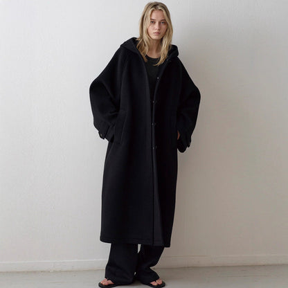 Damen Oversize-Mantel mit Kapuze und Taschen Eveloria