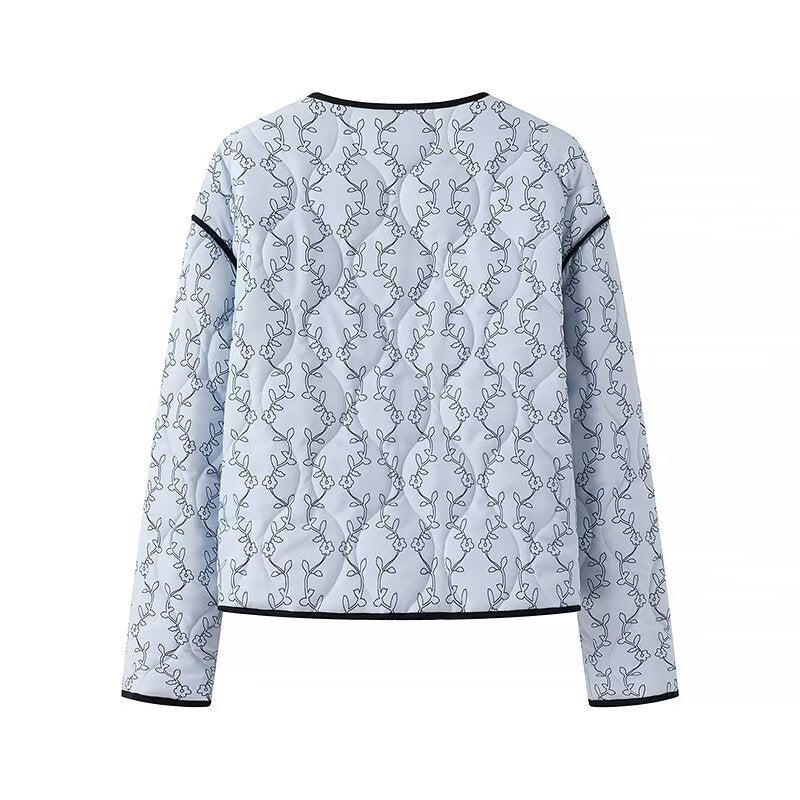 Damen Steppjacke Tailliert Grafisches Muster Eveloria