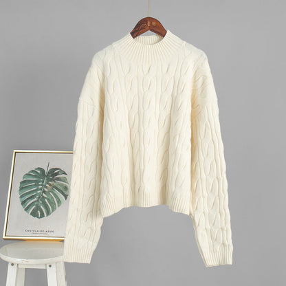 Damen Strickpullover Wellenmuster
