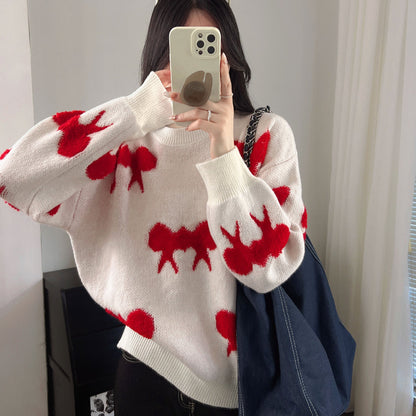 Damen Pullover Gemustert Tiermotiv Lässig Grüün