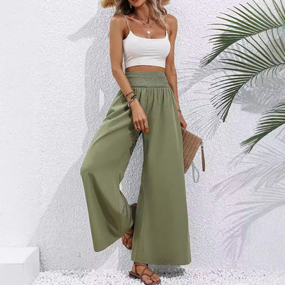 Damen Palazzo-Hose Elastischer Bund Lässiger Schnitt Eveloria
