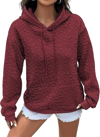 Damen Sweatshirt Blumenmuster Strukturiert Eveloria