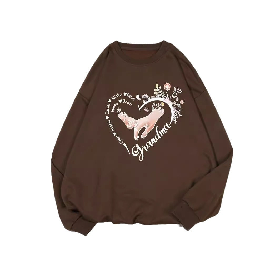 Damen Pullover Blumenmuster Baumwolle Entspannt Eveloria