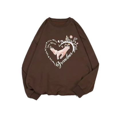Damen Pullover Blumenmuster Baumwolle Entspannt Eveloria