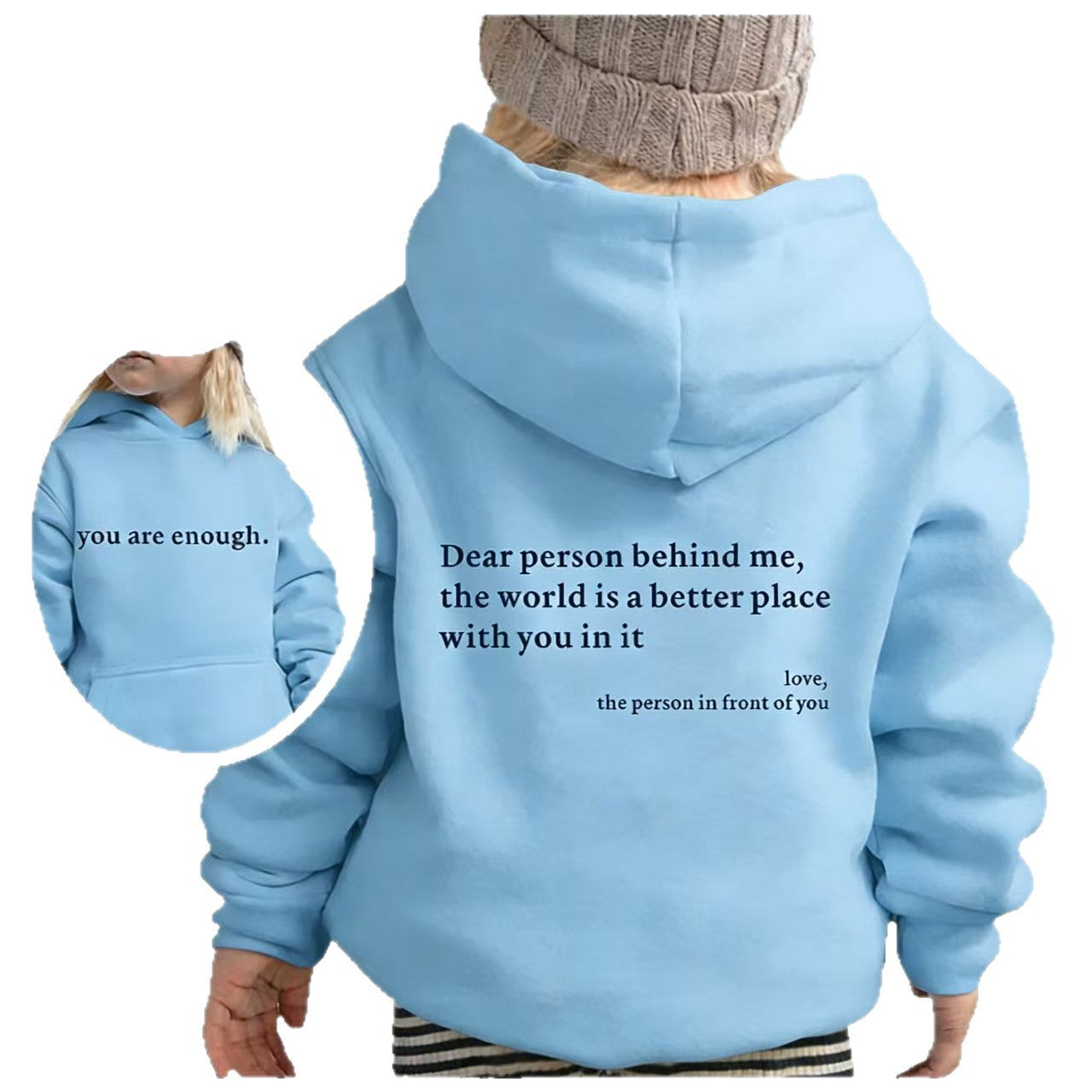 Damen Kapuzenpullover Lässig Motivierender Schriftzug Grau