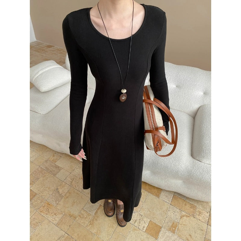 Damen Maxikleid Langärmlig Tailliert Eveloria