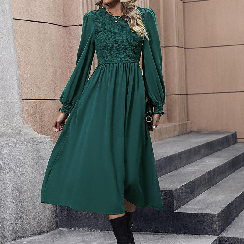 Damen Midikleid Strukturiertes Oberteil Fließender Rock Eveloria - Eveloria