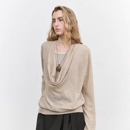 Damen Rollkragenpullover Feinstrick Grau Eveloria