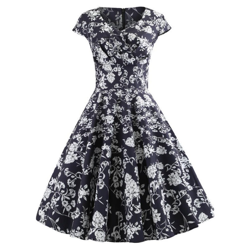 Damen Wickelkleid Florales Design Baumwolle