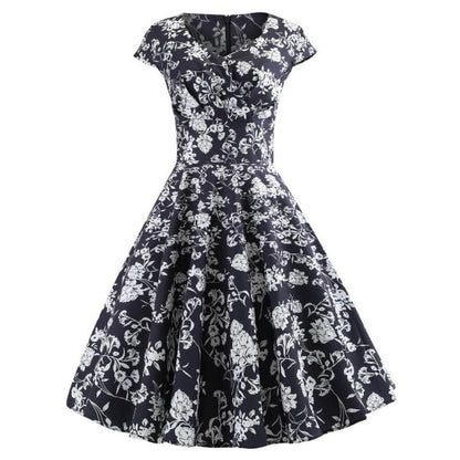 Damen Wickelkleid Florales Design Baumwolle