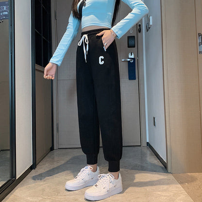 Damen Sportliches Loungewear-Set Cropped Oberteil Sweatpants