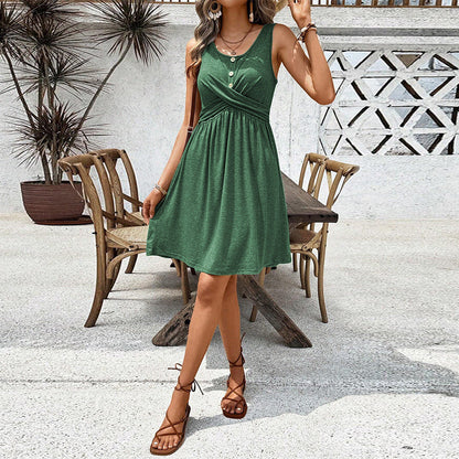 Damen Midikleid mit Knöpfen Figurbetont Eveloria