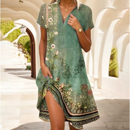 Damen Freizeitkleid Blumenmuster Feminin Eveloria