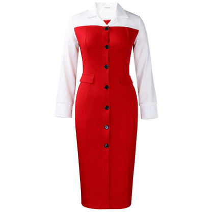 Damen Hemdkleid Knopfleiste Lange Ärmel Eveloria