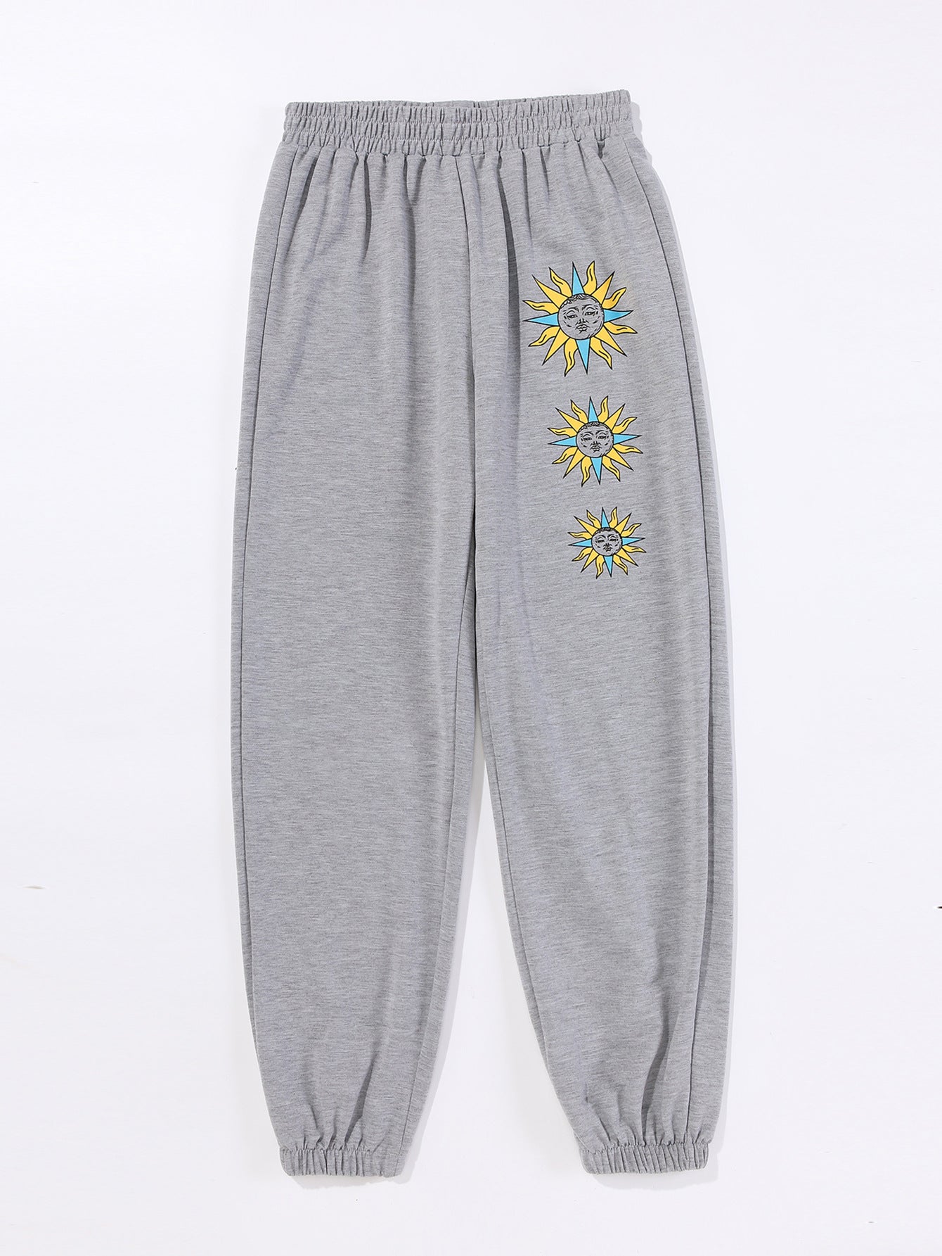 Damen Sweatpants Bequem Sonnenmotiv Trend Eveloria