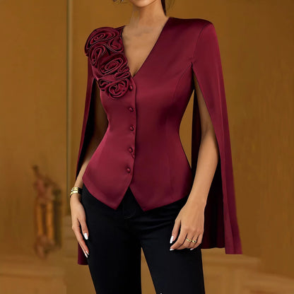 Damen Bluse Glanzstoff Eveloria