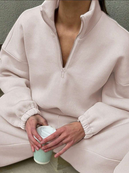 Damen Sweatpullover Halbzipp mit Ärmeln Eveloria