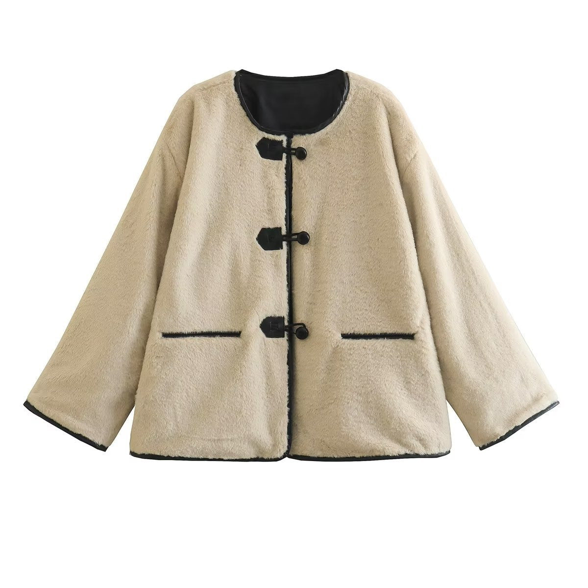 Damen Fleecejacke Kuschelig Mit Taschen Eveloria