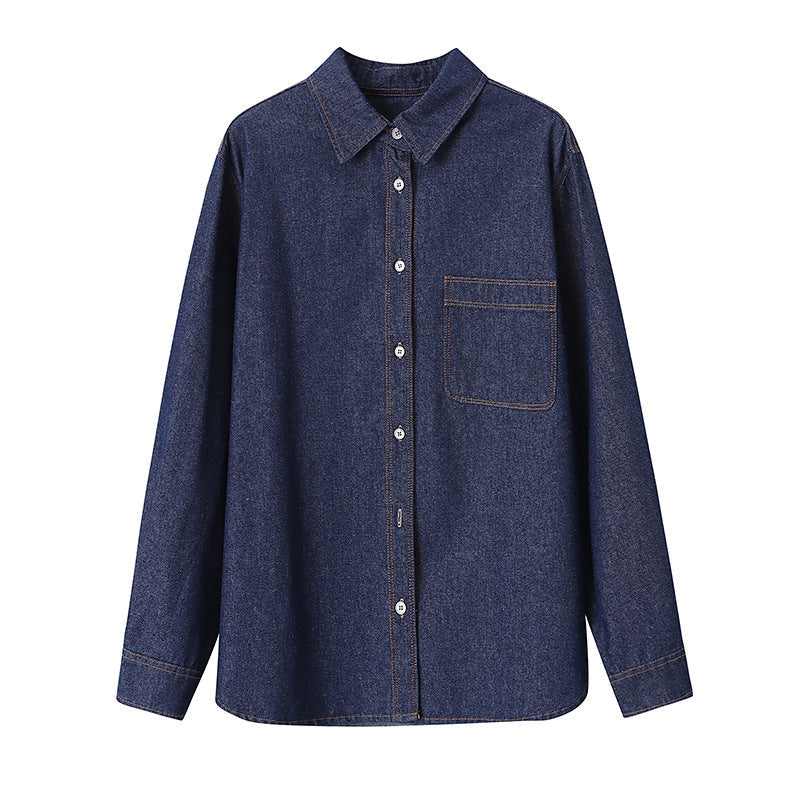 Damen Denim-Überjacke Lässig Blau Eveloria
